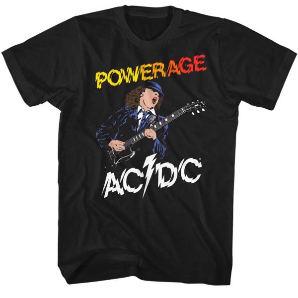 ACDC Powerage Album Angus Young Black T-shirt