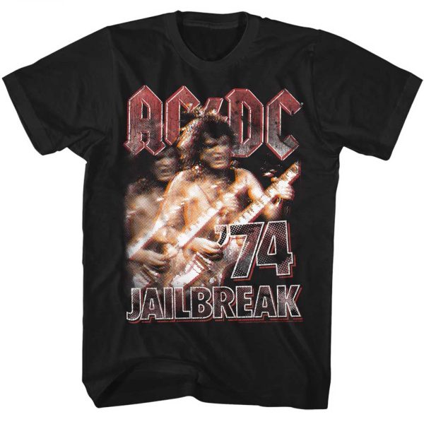 ACDC T-Shirt ’74 Jailbreak Concert Black Tee