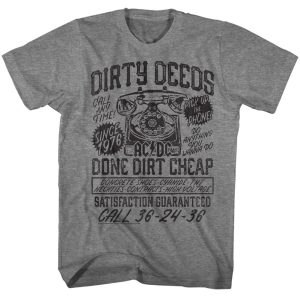 ACDC T-Shirt Dirty Deeds Done Dirt Cheap Ad Graphite Tee