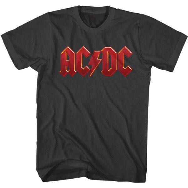 ACDC T-Shirt Distressed Red Logo Smoke Tee