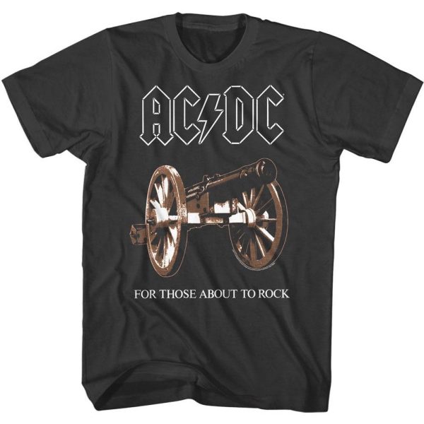 ACDC T-Shirt For Those About To Rock Cannon Black Tee