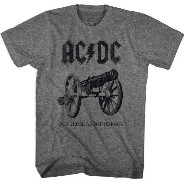ACDC T-Shirt For Those About To Rock Grey Heather Tee