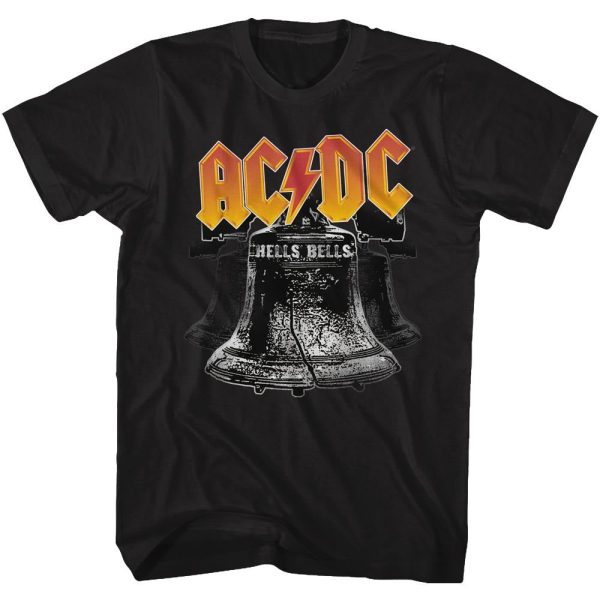 ACDC T-Shirt Hell Bells Orange Logo Black Tee