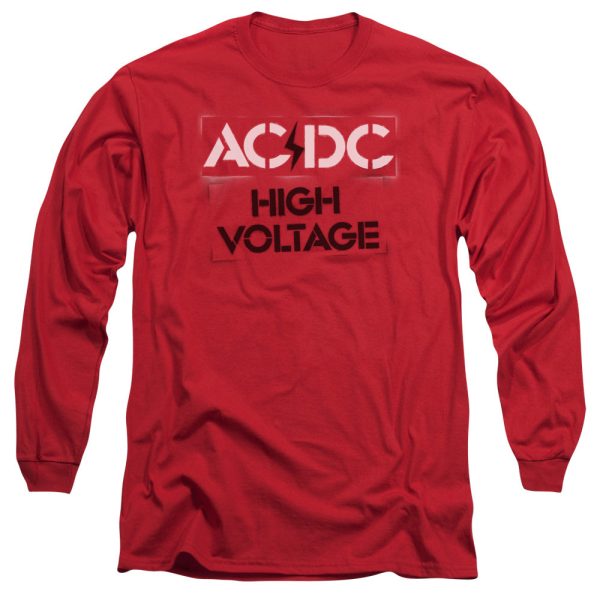 ACDC T-Shirt High Voltage Stencil Long Sleeve Shirt