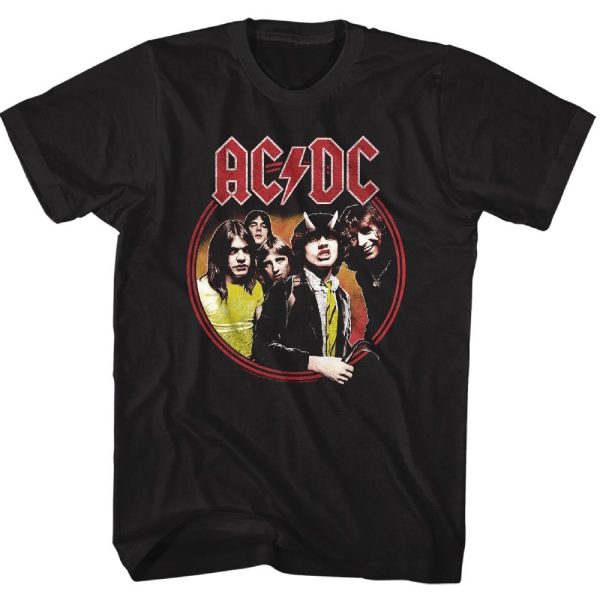 ACDC T-Shirt Highway To Hell Circle Black Tee