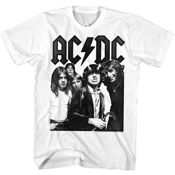 ACDC T-Shirt Highway To Hell Group Portrait White Tee