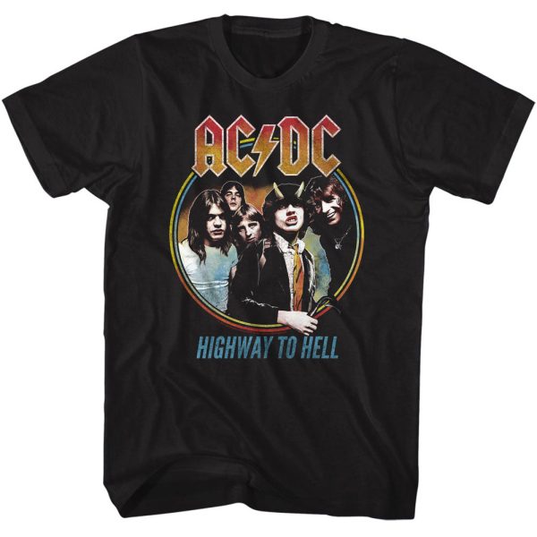 ACDC T-Shirt Highway to Hell Circle Color Tee