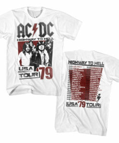 ACDC T Shirt Highway to Hell USA Tour 79 White Tee 1