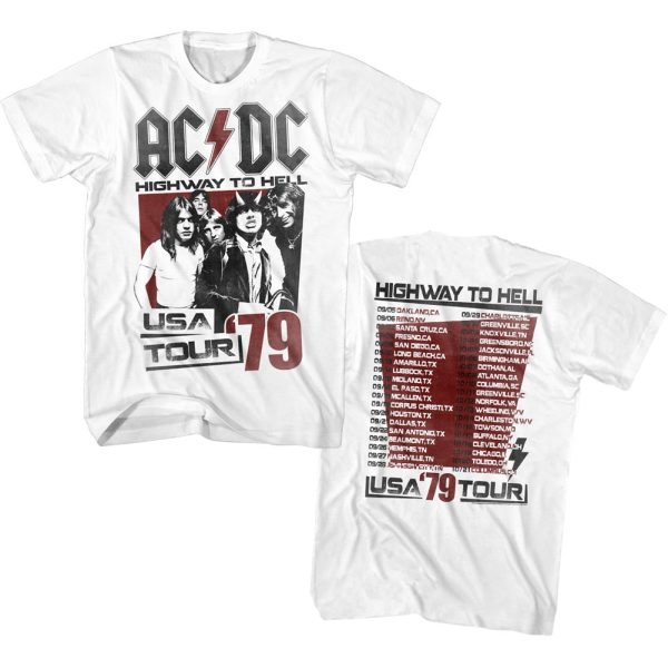 ACDC T-Shirt Highway to Hell USA Tour ’79 White Tee