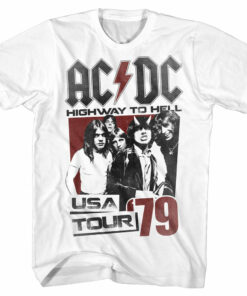 ACDC T-Shirt Highway to Hell USA Tour '79 White Tee 2 ACDC T Shirt Highway to Hell USA Tour 79 White Tee 3