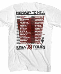 ACDC T-Shirt Highway to Hell USA Tour '79 White Tee 3 ACDC T Shirt Highway to Hell USA Tour 79 White Tee 4