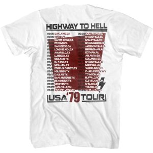 ACDC T Shirt Highway to Hell USA Tour 79 White Tee 4