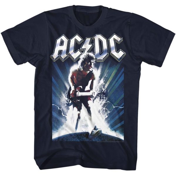 ACDC T-Shirt Lightning Guitar Solo Black Tee