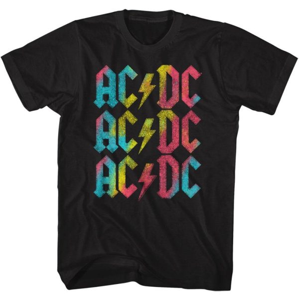 ACDC T-Shirt Multicolor Logo Black Tee