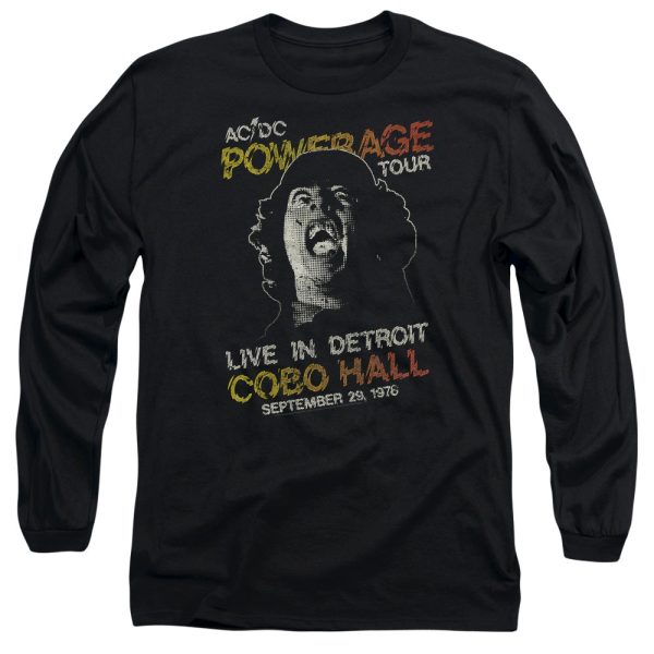 ACDC T-Shirt Powerage Tour Detroit 1976 Live Long Sleeve Shirt