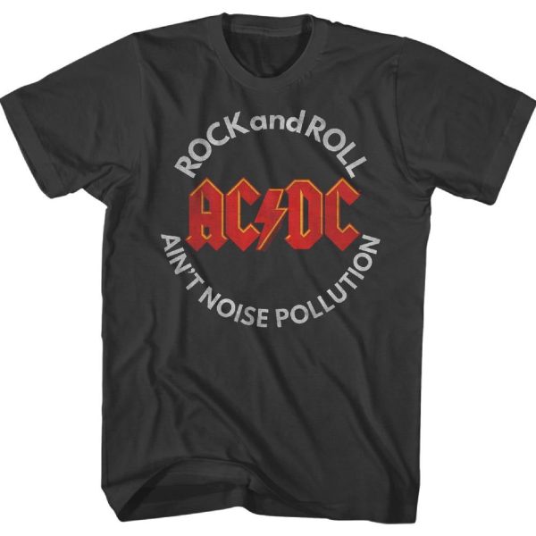 ACDC T-Shirt Rock and Roll Aint Noise Pollution Smoke Tee