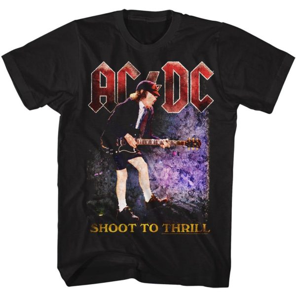 ACDC T-Shirt Shoot To Thrill Colorful Black Tee