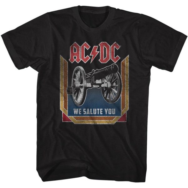 ACDC T-Shirt We Salute You Colorful Black Tee