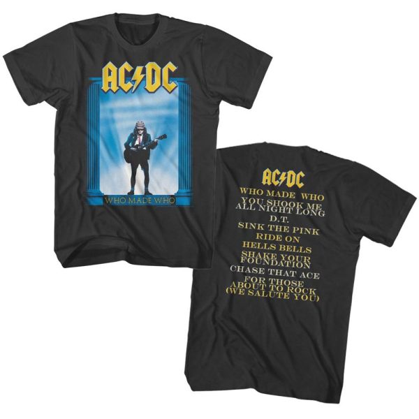 ACDC T-Shirt Who Made Who Album Top Songs Smoke Tee