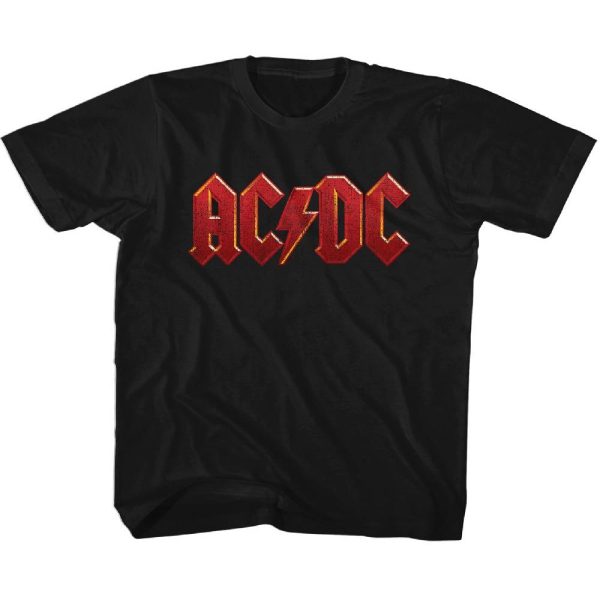 ACDC Toddler T-Shirt Distressed Red Logo Black Tee