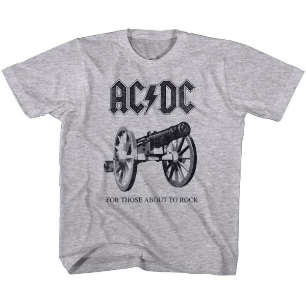 ACDC Toddler T-Shirt For Those About To Rock Grey Heather Tee