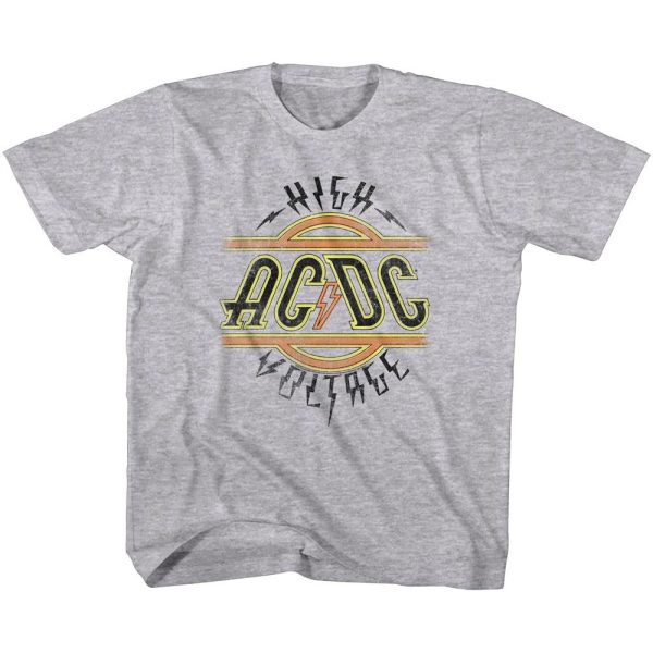 ACDC Toddler T-Shirt High Voltage Logo Grey Heather Tee