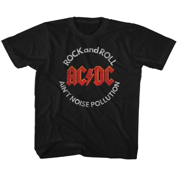 ACDC Toddler T-Shirt Rock and Roll Aint Noise Pollution Black Tee