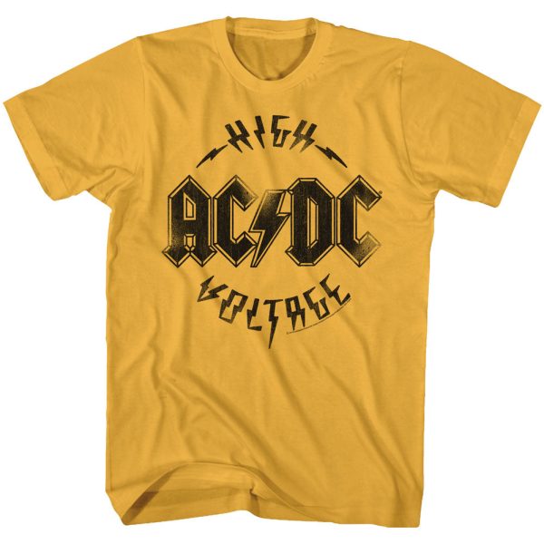ACDC Vintage High Voltage Logo Gold T-shirt