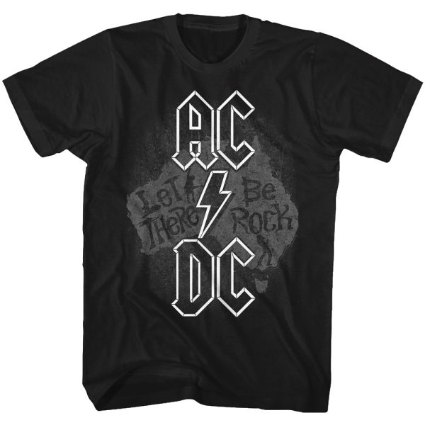 ACDC Vintage Let There Be Rock Song Black T-shirt