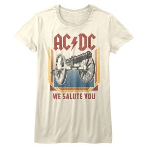 ACDC Vintage We Salute You Album Ladies Natural T-shirt