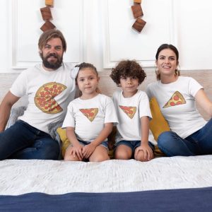 Family T-shirts Colorful Pizza for Family