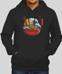 Hokusai Anime Fan The Great Ramen Wave Hoodie 1