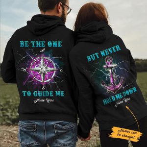 Personalized Anchor Compass Love Couple Hoodi