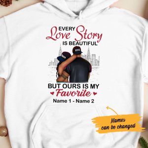 Personalized Black Couple Love Story Hoodie 1