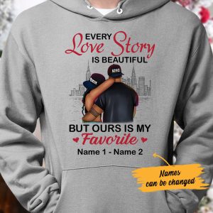 Personalized Black Couple Love Story Hoodie