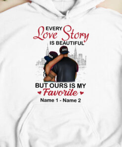 Personalized Black Couple Love Story Hoodie 3