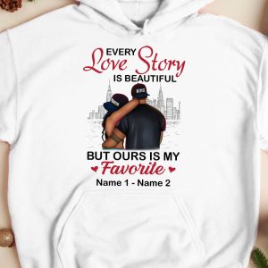 Personalized Black Couple Love Story Hoodie 3