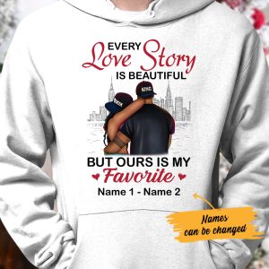 Personalized Black Couple Love Story Hoodie 4