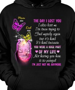 Personalized Butterflies Memorial Mom Dad Hoodie 1