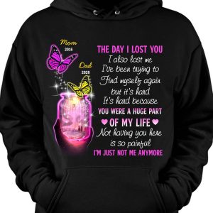 Personalized Butterflies Memorial Mom Dad Hoodie 1