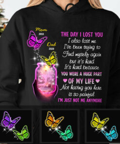 Personalized Butterflies Memorial Mom Dad Hoodie 1 Personalized Butterflies Memorial Mom Dad Hoodie 2