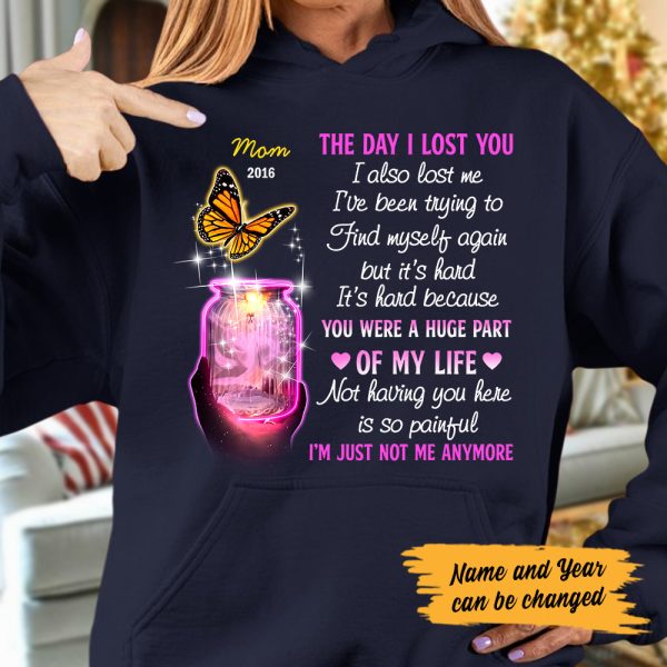 Personalized Butterflies Memorial Mom Dad Hoodie