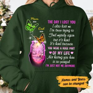 Personalized Butterflies Memorial Mom Dad Hoodie 5