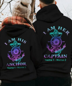Personalized Captain And Anchor Love Couple Hoodie 1