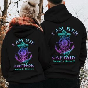 Personalized Captain And Anchor Love Couple Hoodie