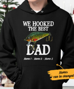 Personalized Dad Fishing Black Hoodie 1