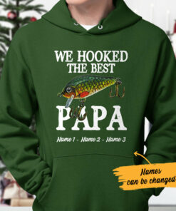 Personalized Dad Fishing Black Hoodie 2 Personalized Dad Fishing Black Hoodie 3