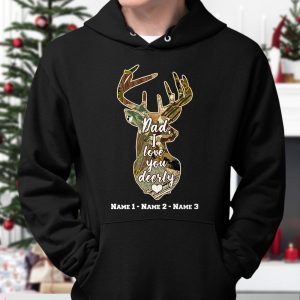 Personalized Dad Hunting Deerly Hoodie 1