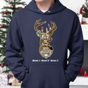 Personalized Dad Hunting Deerly Hoodie 2