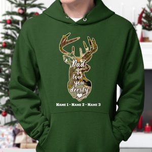 Personalized Dad Hunting Deerly Hoodie 3